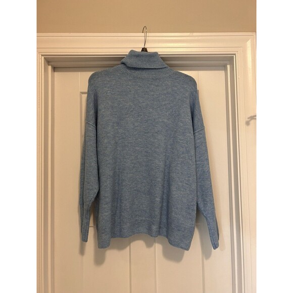 Vince Camuto Women's Long Sleeve Tight Knit Turtleneck Sweater Blue Size Medium - Picture 6 of 6